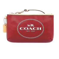 ราคา กระเป๋าคล้องมือ COACH แท้ หนังแท้ ลายรถม้า Coach มีสายคล้องมือและป้ายหนังแท้ ทรงสวย ขนาดกลาง ใส่โทรศัพท์ได้ COACH 51788 Horse and Carriage Leather Medium Wristlet (11862878630)