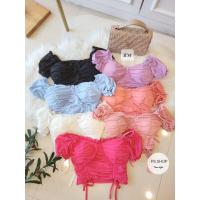 ราคา New Arrival ใหม่งาน แขนตุ๊กตาเปิดไหล่เสริมฟองน้ำ ผ้ามุ้งแต่งเต้าย่น ย่นข้าง รูดเชือกด้านหน้า แบบเปะมากๆ (19834033357)