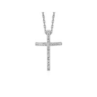 ราคา จี้ไม้กางเขนประดับเพชร0 11กะรัต พร้อมสร้อยเงิน 925 Narrow Cross Pendant with Diamonds in Sterling Silver (20104687862)