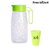 ราคา ชุดเหยือกน้ำและแก้ว ชุดเหยือกแก้วใส เหยือกแก้วใส สำหรับใส่น้ำในตู้เย็น ปิดนิค แคมป์ปิ้ง ขนาดใหญ่ จุ 1 8ลิตร ฟรีแก้ว4ใบ Simpler (11188528243)