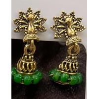 ราคา ต่างหูอินเดียระฆังเล็กมี6สีลายนกยุง (14191252657)