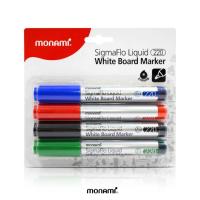 ราคา ปากกาไวท์บอร์ด โมนามิ 220 4 ด้าม แพ๊ค MONAMI SigmaFlo Liquid WHITE BOARD MARKER (14776072233)