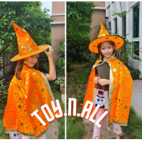 ราคา ชุดแม่มดน้อย ชุดฮาโลวีน ผ้าคลุมฮาโลวีน ชุดฮัลโลวีน ชุดแม่มด หมวก Halloween ชุดคอสเพล (16445092087)