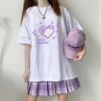 ราคา พร้อมส่ง KK 1shop เสื้อโอเวอร์ไซส์แขนสั้นสีขาว เสื้อยืด ลายการ์ตูน เเนวสตรีท คอกลม แฟชั่นสไตล์เกาหลี (19747547056)