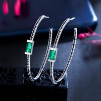 ราคา SEQUITO สุภาพสตรีแฟชั่นเครื่องประดับหูห่วงไมโครสีดำ Cubic Z Irconia ปูเจ้าหญิงหินสีเขียวขนาดใหญ่ห้อยต่างหูด้วยเงิน925หู Pins สำหรับสวมใส่ในชีวิตประจำวัน SE590 (19899012493)