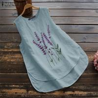 ราคา ZANZEA เสื้อแขนกุดผู้หญิง เสื้อแฟชั่นผญ ปักลายดอกไม้ ลุคชิวๆ (3216984741)