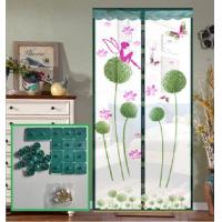 ราคา ม่านกันยุง ม่านประตูกันยุง ขนาด กว้างxสูง 90x210 ซม 100x210 ซม ลายนางฟ้าดอกปอมๆ แถมฟรี หมุดทองเหลือง 1 ชุด และ หมุดกาว 1 ชุด (13550922317)