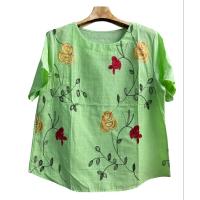 ราคา เสื้อผ้าฝ้ายปักลาย เสื้อพื้นเมืองคอกลมงานปัก (8578579747)