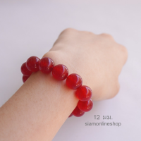 ราคา JADE หยกแดง เลือกขนาดเม็ดหินได้ 4 12 มม หินแห่งการขจัดความโกรธ สร้อยข้อมือหยกแท้ by siamonlineshop (12561295672)