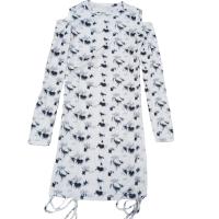 ราคา เดรสคอกลมสลิมลดอายุ เดรสปาดไหล่แขนยาวทรงสลิม สีชมพูอ่อนดูเป็นผู้หญิงมาก คุณสามารถสวมใส่เพื่อความบันเทิงในงานปาร์ตี้ (18560596003)