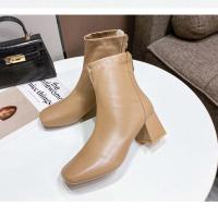 ราคา ꕥCatalog Accessoriesꕥ รองเท้าบูททรงหุ้มข้อ ส้นสูง 2 5 นิ้ว หัวเหลี่ยม 3 สี มีซิปด้านหลัง เบอร์ 35 39 112 (18239050427)