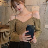 ราคา groove grace เสื้อกล้ามไหมพรมลายดอกคอเหลี่ยมทรงรัดรูปสไตล์เกาหลีแขนกุดสำหรับผู้หญิง 6533 (20510554246)