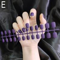 ราคา HOLD LIVE เล็บปลอม24ชิ้นสีทึบสั้นสวมใส่เล็บสติกเกอร์ตกแต่งเล็บชิ้นเล็บเรียบง่ายเล็บปลอมเปลือยสีสันสดใส (20872018513)