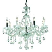 ราคา WH โคมไฟระย้า ไฟห้อยโซ่เชิงเทียนขาแก้วสีชาคริสตัล ขั้วE14 6 รุ่น WL 7177 8CH E14s (109708980)