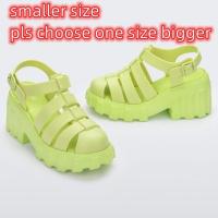 ราคา 2023 New Melissa Womens Shoes Melissa Ladies Wedge Heel Thick Sole Jelly Shoes Adult Baotou High Heel Retro Roman Sandals (19743620493)