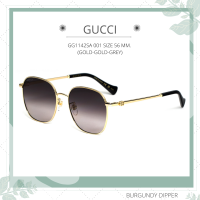 ราคา แว่นกันแดด GUCCI GG1142SA 001 SIZE 56 MM GOLD GOLD GREY (16535489721)