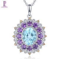 ราคา Lohaspie เครื่องประดับ4 5กะรัตจี้925เงินสเตอร์ลิงแท้อัญมณีหลากสีจี้บุษราคัมสีน้ำเงินท้องฟ้าตามธรรมชาติจี้บุษราคัมสำหรับผู้หญิงเครื่องประดับจี้แฟชั่นสำหรับผู้หญิง (19883453738)