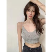 ราคา Dahong พร้อมส่ง มาใหม่ เสื้อสายเดี่ยว เสื้อครอปลาย ไขว้หน้า ผ้ายืดเยอะ นิ่ม 28063 (15159305237)