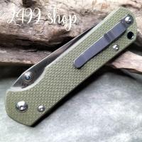 ราคา มีดพับแบรนด์ LAND Tactical Knife 910 Plus แท้ สันหนา 3 มิล ด้ามจับ G10 แท้ สีเขียวแนวทหาร กันลื่นได้ดี วัสดุใบ Sandvik 12C27 นำไปชุบแข็งได้และไม่เป็นสนิม ใบเงา 3 5 นิ้ว มีตลับลูกปืนประคองใบมีด ทำกันลื