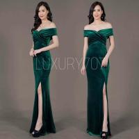 ราคา S 3XL ชุดราตรี Maxi ผ้ากำมะหยี่ไขว้อก เขาเเล้วนะค่ะ ทรงเปิดบ่า กระโปรงหางปลาผ่าหน้า ทรงนี้เรียบหรู ดูดีไปอีก (1550524198)