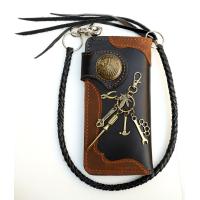 ราคา กระเป๋าสตางค์หนังแท้รุ่นHBB แถมฟรีสายหนังถัก และจี้พวงกุญแจ หนังวัวแท้ (2679846704)