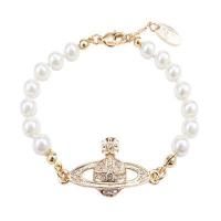 ราคา Vivienne Westwood Vivienne เพชรเป็นประกายดาวเสาร์สร้อยข้อมือไข่มุกพังค์บรรยากาศ (19309018841)