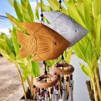 ราคา โมบายแขวน กระดิ่งมงคลเรียกทรัพย์เสริมฮวงจุ้ย Wind Chimes กระดิ่งลม เครื่องแขวน ปลาตะเพียนไม้ ปลาเงิน ปลาทอง ชุด2ตัว (20757377611)