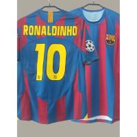 ราคา 05 06 Champions League Barcelona home football jersey Messi Ronaldinho Barcelona retro jersey (20901273648)