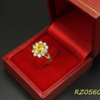 ราคา ใหม่ แหวนพลอยดอกไม้ เหลืองบุษราคัม ล้อมเพชรCZ เคลือบแก้วหนาชุบ 24K 99 99 (15186478626)