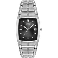 ราคา Citizen Eco Drive Chandler Mens Watch Stainless Steel Weekender Silver Bracelet Black Dial (16938975810)