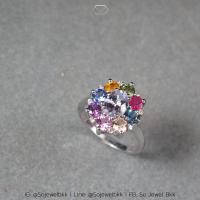 ราคา เเหวนมิกซ์เเซฟไฟร์ Mix Sapphire แหวนพลอยหลากสี แหวนพลอยแท้ แหวนเงินแท้ พลอยแฟนซี พลอยเงินแท้ เงินแท้925 แหวนดอกไม้ รหัสสินค้า R1254011 1 (2814696004)