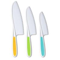 ราคา Knives for Kids 3 Piece Nylon Kitchen Baking Knife SetChildrens Cooking Knives Firm Grip Serrated Edges (8703551329)