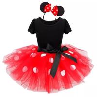 ราคา Kid Dresses for Girl Birthday Easter Cosplay Minnie Mickey Mouse Dot Dress Short Sleeve Baby Costume Girl Clothing With Headband (20036067169)