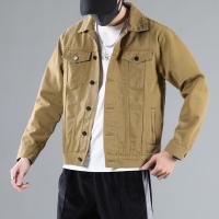 ราคา VUUG แจ็คเก็ตสั้นยีนส์สีดำสำหรับผู้ชายเสื้อแจ็คเก็ตยีนส์กันลมลำลองชุดเอี๊ยมแบบมีกระเป๋าบอมเบอร์สตรีทแวร์เสื้อผ้าผู้ชาย (18910769718)