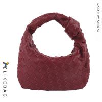 ราคา LIKEBAG กระเป๋าสานแฟชั่นแบบออริจินัลหนัง PU ซิปกระเป๋าทอมือแท้สำหรับผู้หญิง (16020864868)