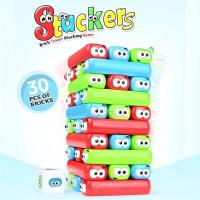 ราคา 30ชิ้นที่มีสีสัน Jenga บล็อกเกม Stacker ทาวเวอร์สารสกัดจากอิฐบล็อกอาคารสมองเกมแบบโต้ตอบ Educat (7502370678)