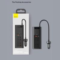 ราคา Baseus รถอินเวอร์เตอร์ DC 12V to AC 220V 150W Auto Converter รถชาร์จซ็อกเก็ต 4 พอร์ตเอาต์พุตรองรับ Type C Fast Charging สำหรับรถอินเวอร์เตอร์ (20072206421)