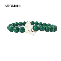 ราคา สร้อยข้อมืออิลาสติกหินธรรมชาติหินโมราปลาโลมาผู้ชายผู้หญิงเทอร์คอยซ์ขาว (20400153715)