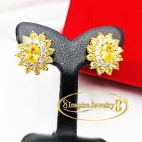 ราคา INSPIRE JEWELRY ต่างหูไวโอเล็ต แช้ฟไฟร์ บุษราคัม นพเก้า ฯลฯ ล้อมเพชรสวิส งานจิวเวลลี่ gold plated (16883353125)