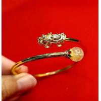 ราคา กำไลทอง 24k ฟรีไซส์ ปี่เซี๊ยะ หินไหมทอง บินเอง ผ่านพิธีแล้ว จากฮ่องกง (18734347444)