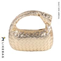 ราคา LIKEBAG ตะกร้าสานมีซิปกระเป๋าสานแท้แฟชั่นหนัง PU กระเป๋าถือทอมือสำหรับผู้หญิง (17204115485)