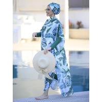 ราคา แบบสุภาพสำหรับมุสลิมชุดว่ายน้ำชุดว่ายน้ำฮิญาบผู้หญิงฮิญาบที่คลุม Ups สำหรับผู้หญิงแขนยาวอิสลามว่ายน้ำอาบน้ำ Burkini (19711810902)