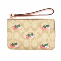 ราคา Coach outlet ของเเท้ กระเป๋าสตางค์คล้องมือ1ซิป S CORNER ZIP WRISTLET คล้องมือเล็ก 1 ซิป (19666154014)