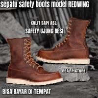 ราคา COD Promo Safety Shoes Model REDWING Shoes Men Shoes Mahal Genuine Cow Leather Safety Iron Tip (16541428867)