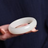 ราคา สีขาวธรรมชาติกำไลหินอ่อนความกว้างมาตรฐานกำไลสร้อยข้อมือหยกสีขาว (18694720466)