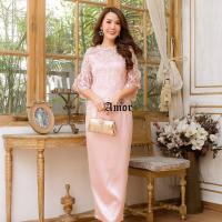 ราคา ชุดออกงาน M 4XL Set เสื้อลูกไม้แขนระบาย กระโปรงผ้าไหม ชุดแม่เจ้าสาว ชุดแม่เจ้าบ่าว ชุดไทยประยุกต์ งานป้าย Amor 608 (12669511314)