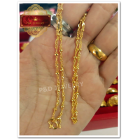 ราคา ใหม่ สร้อยคอชุบทองแท้ 24 K ลายบิดทองสลับกลม น้ำหนัก 2 สลึง ยาว 18 นิ้ว (1510886939)