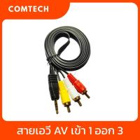 ราคา สายเอวี AV เข้า 1 ออก 3 สายสัญญาณภาพและเสียง Cable Sound PC TO SPK M M 1 3 ยาว 1 5 เมตร (12165212332)
