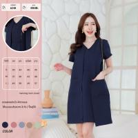 ราคา Mamong A157 เดรสสูทผ้าบาร์บี้กระเป๋าคู่หน้า (21017118867)