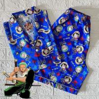 ราคา ชุดนอนวันพีช ลิขสิทธิ์แท้ เด็กโต ผ้าคอตตอนวูเว่นสีสดใส ลายคมชัด สวมใส่สบาย ผ้าไม่เป็นขุย แขนสั้น ขาสั้น ไซส์ 16 M อก 38 40 นิ้ว เสื้อยาว 27 เอวยืด 26 38 เหมาะสำหรับน้ำหนัก 40 55 kg สูง 140 160 cm (206